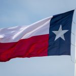 blue and red star flag