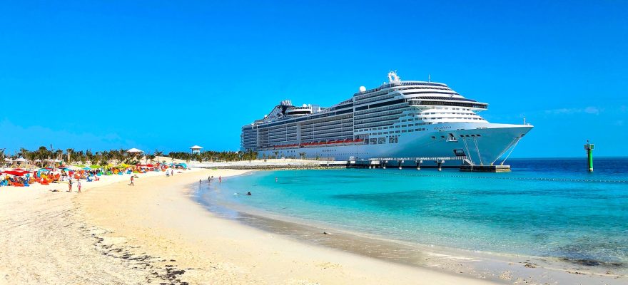 white cruise ship on sea